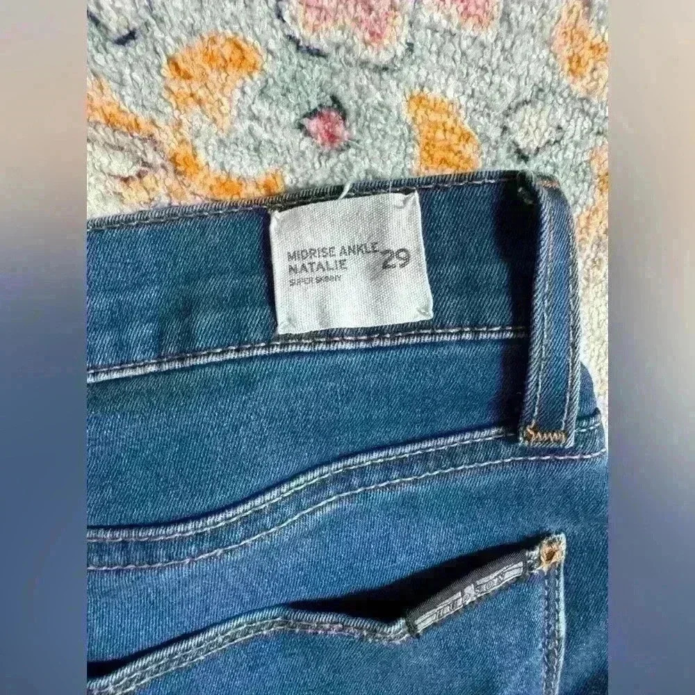 Hudson Natalie Super Skinny Jeans Womens 29 Denim Pockets Blue Medium Wash Zip - Picture 5 of 5